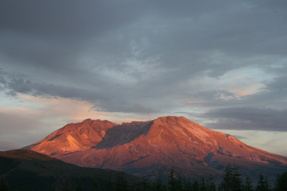 Sunset on Mount St Helens