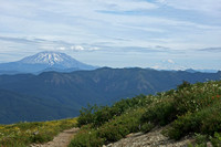 Mt St Helens and Mt Rainier from Silver Star Trail