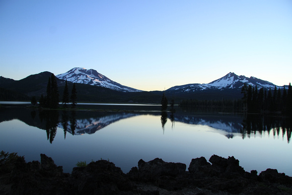 South Sister and Brokentop from Sparks Lake
