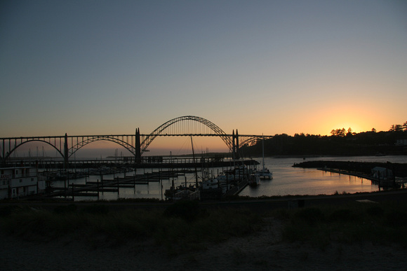 Yaquina Bay Bridge in the sunset